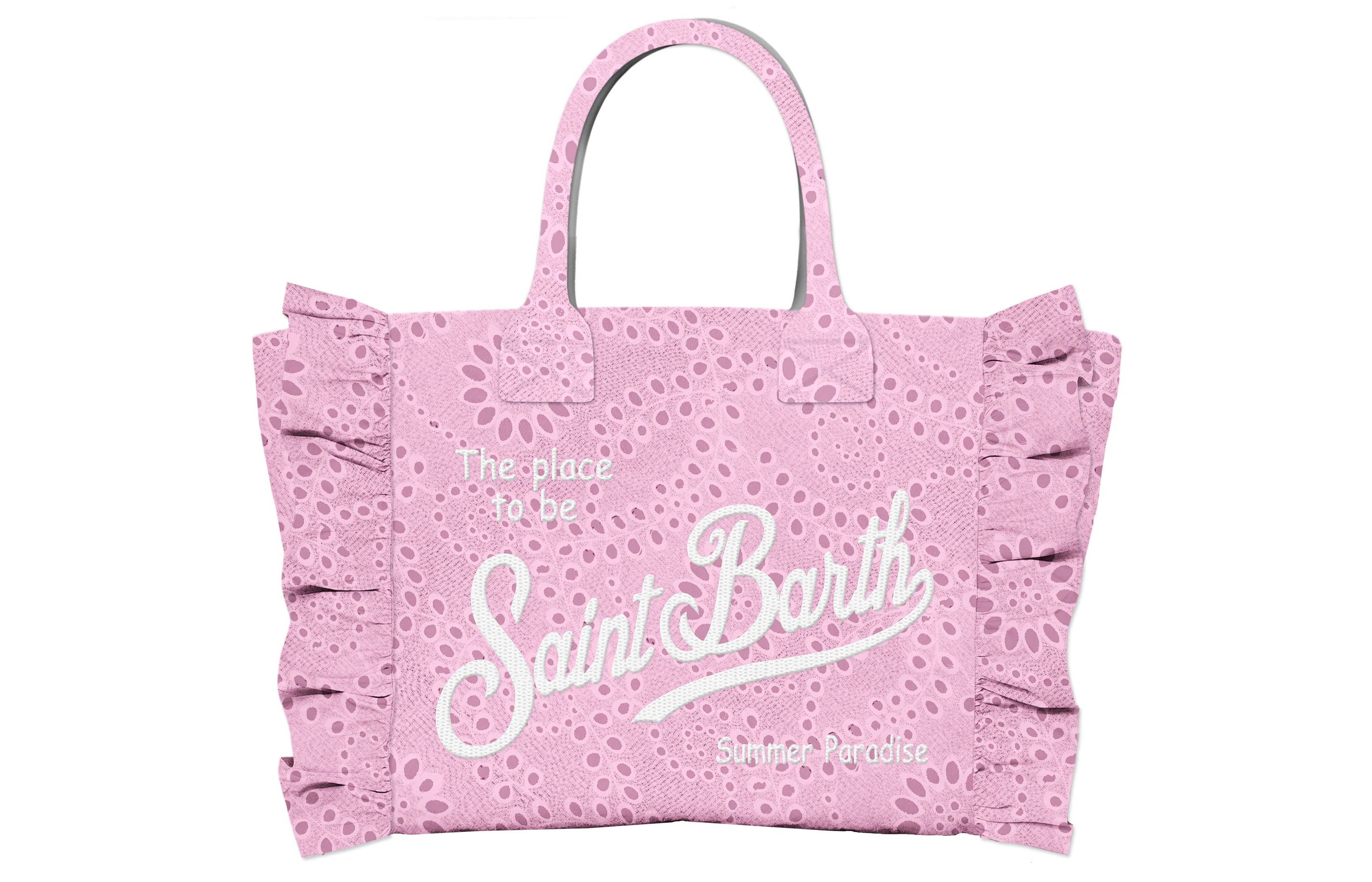 MC2 Saint Barth Vanity Mini Volant borsa rosa sangallo