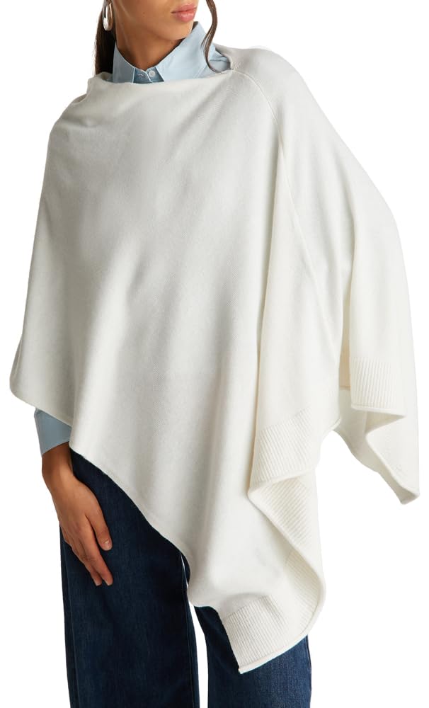Benetton poncho donna nero maglia autunno inverno