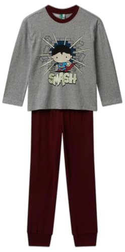 Benetton 3VR50P08V Pigiama Bambino Cotone Grigio S