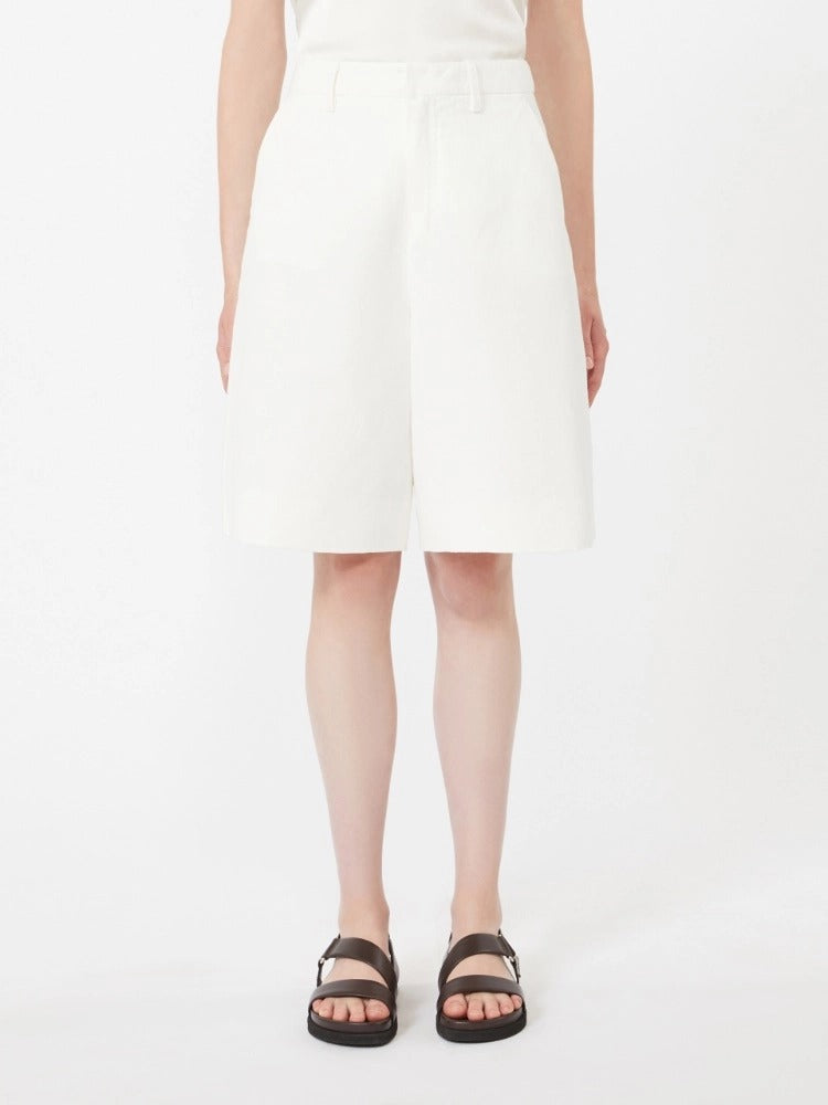 S Max Mara Sole SMMSOLE001 bermuda bianco cotone lino