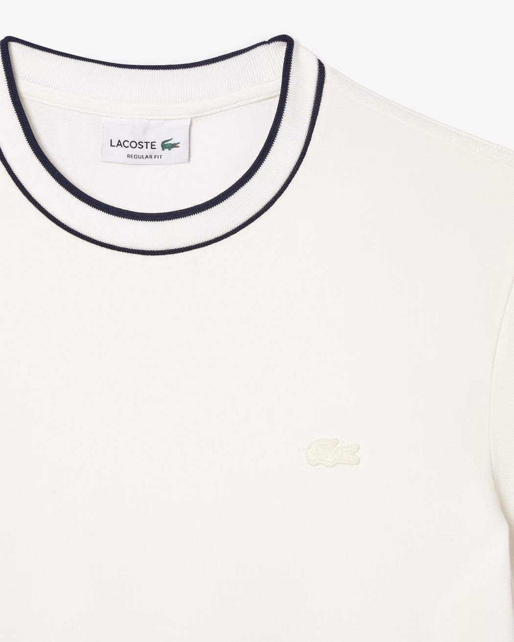 Lacoste TH8174 t-shirt uomo bianco colletto righe