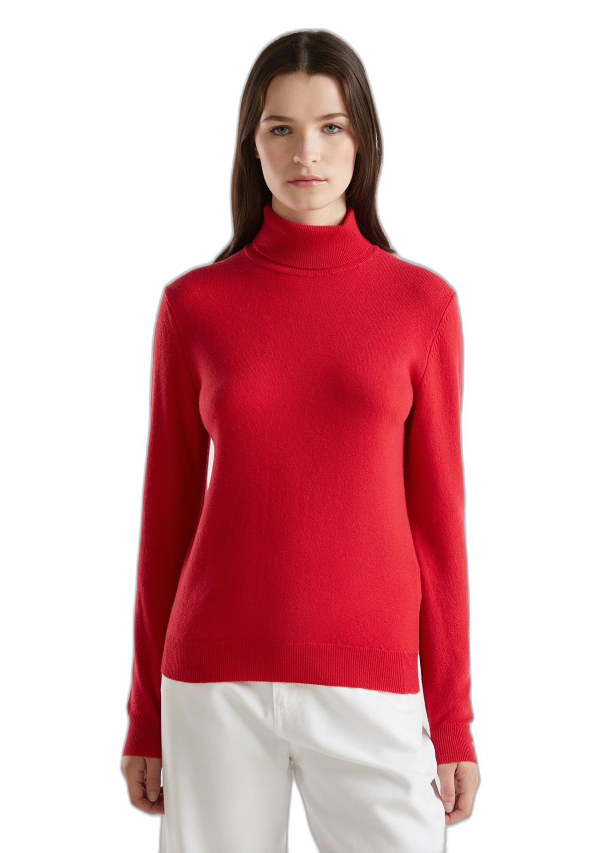 Benetton 1002d2348 Maglia Donna L Collo Alto Lana