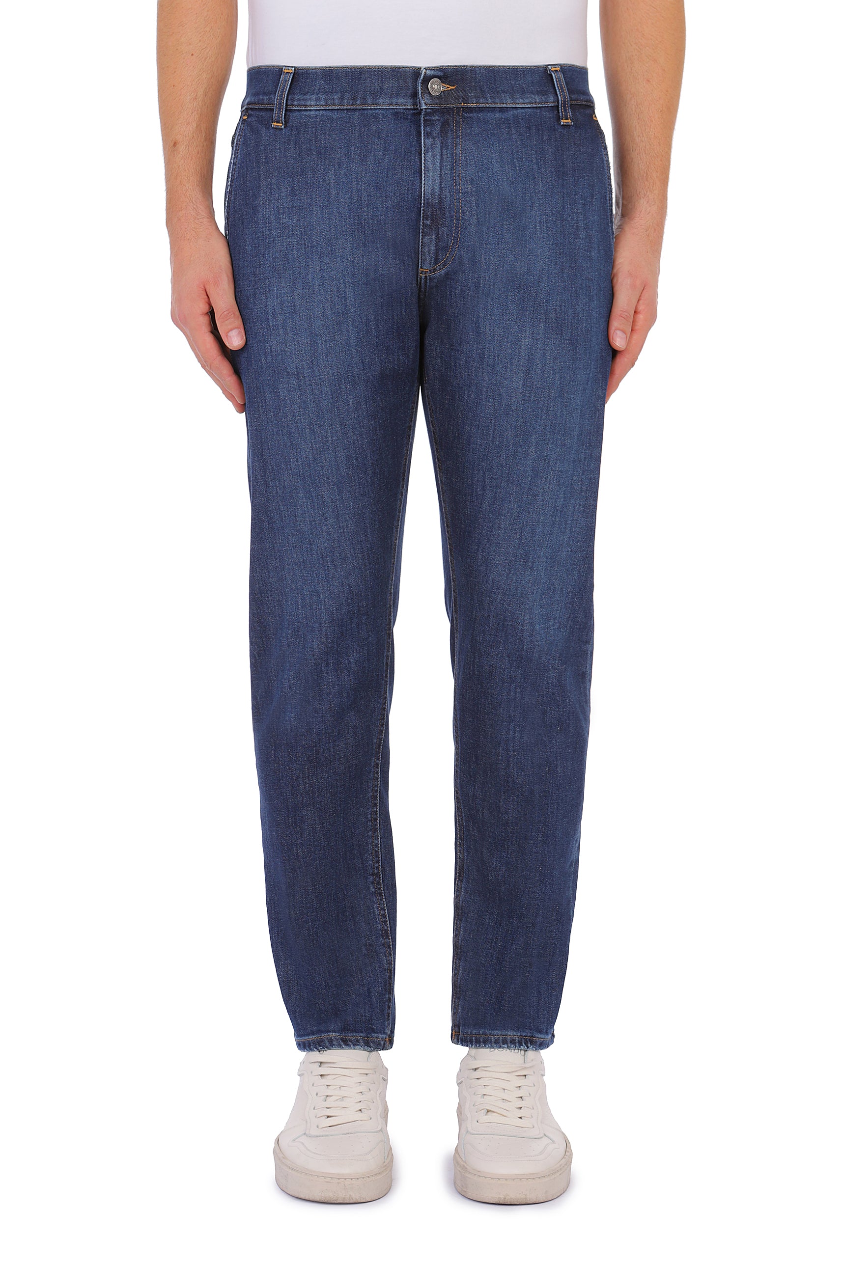 Dondup Jeff UP641 jeans uomo blu carrot denim