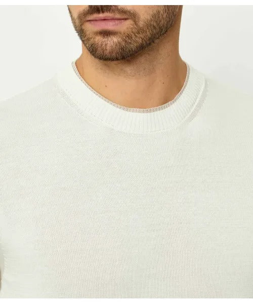 Eleventy M76MAGM31 Maglia Cotone Bianco Beige Uomo