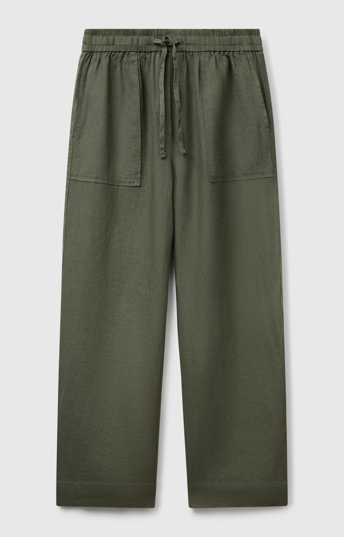 Benetton 4aghdf08j pantalone donna in lino beige