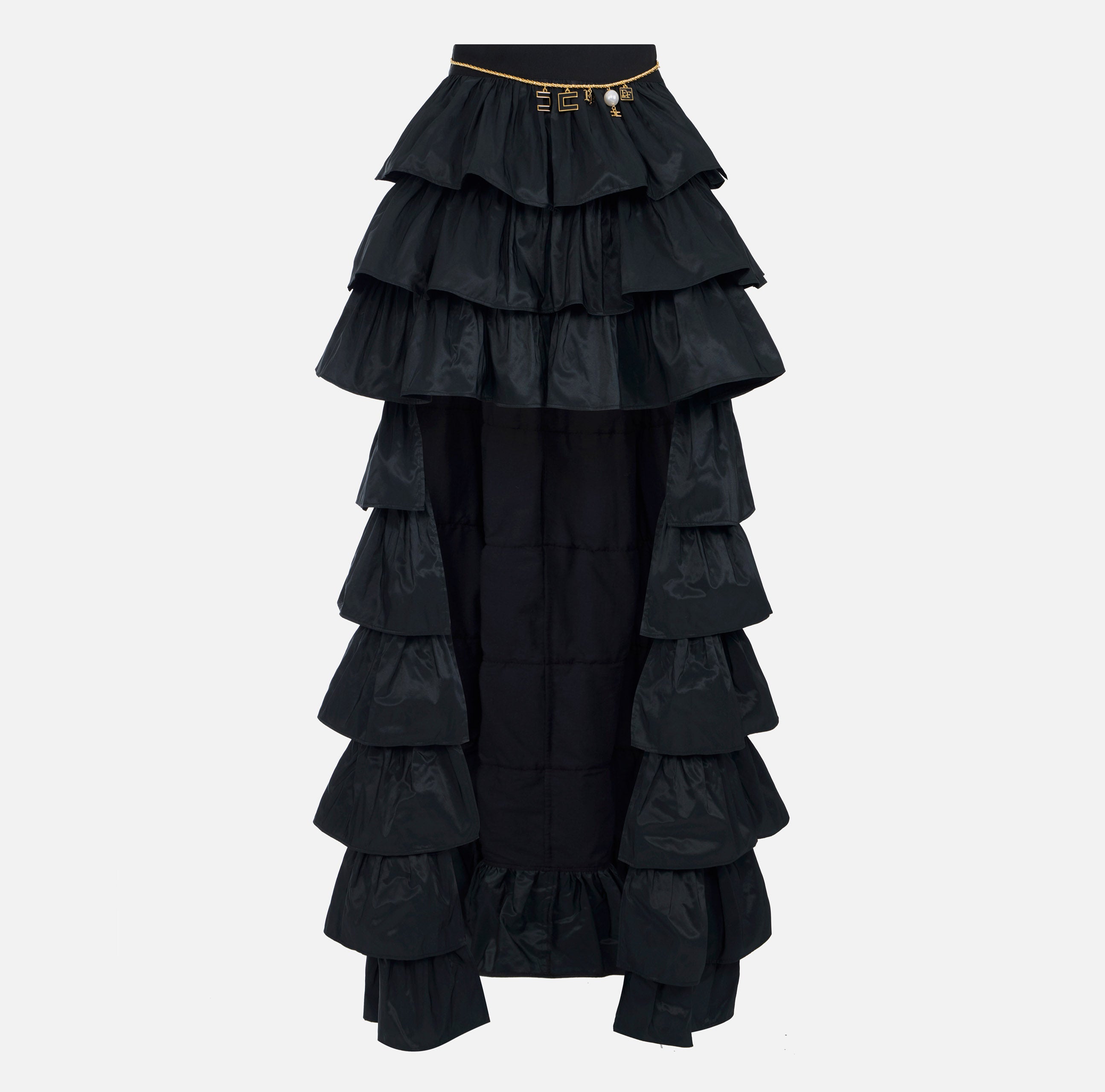 Elisabetta Franchi GO23067E2 gonna donna nero taffettà