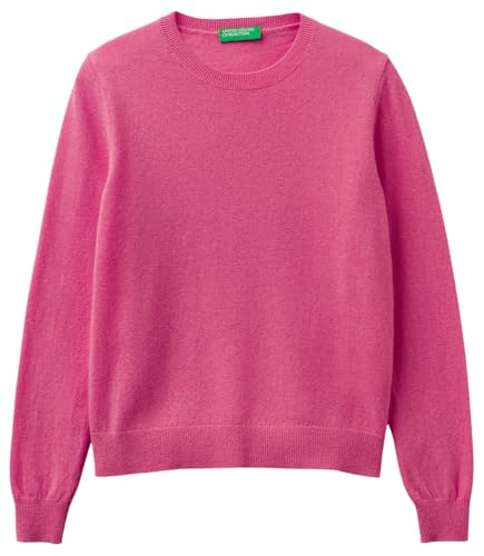 Benetton Maglieria Maglione Girocollo Lana Merino Manica Lunga