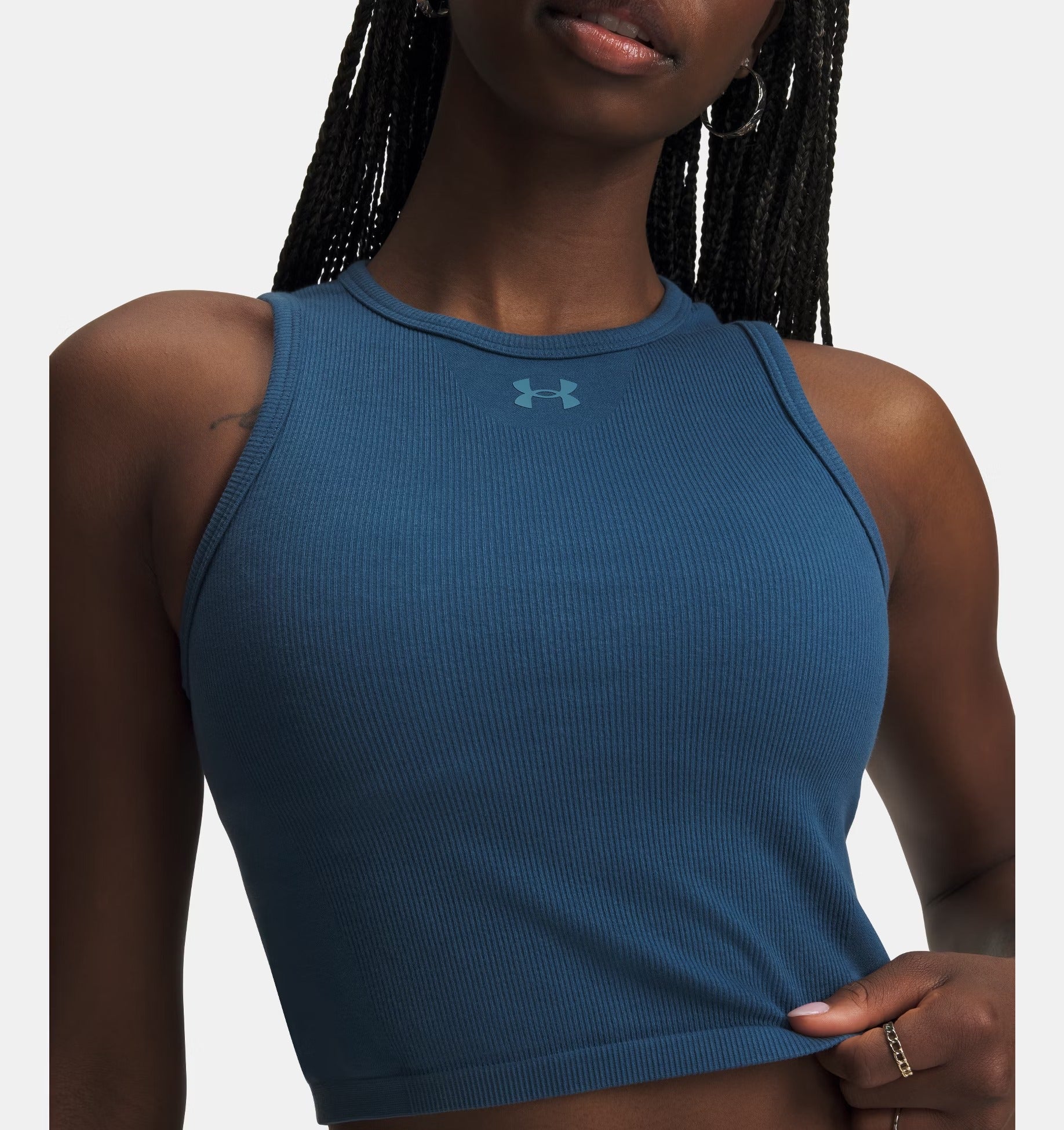 Under Armour 77-6011132 canotta blu cropped cotone