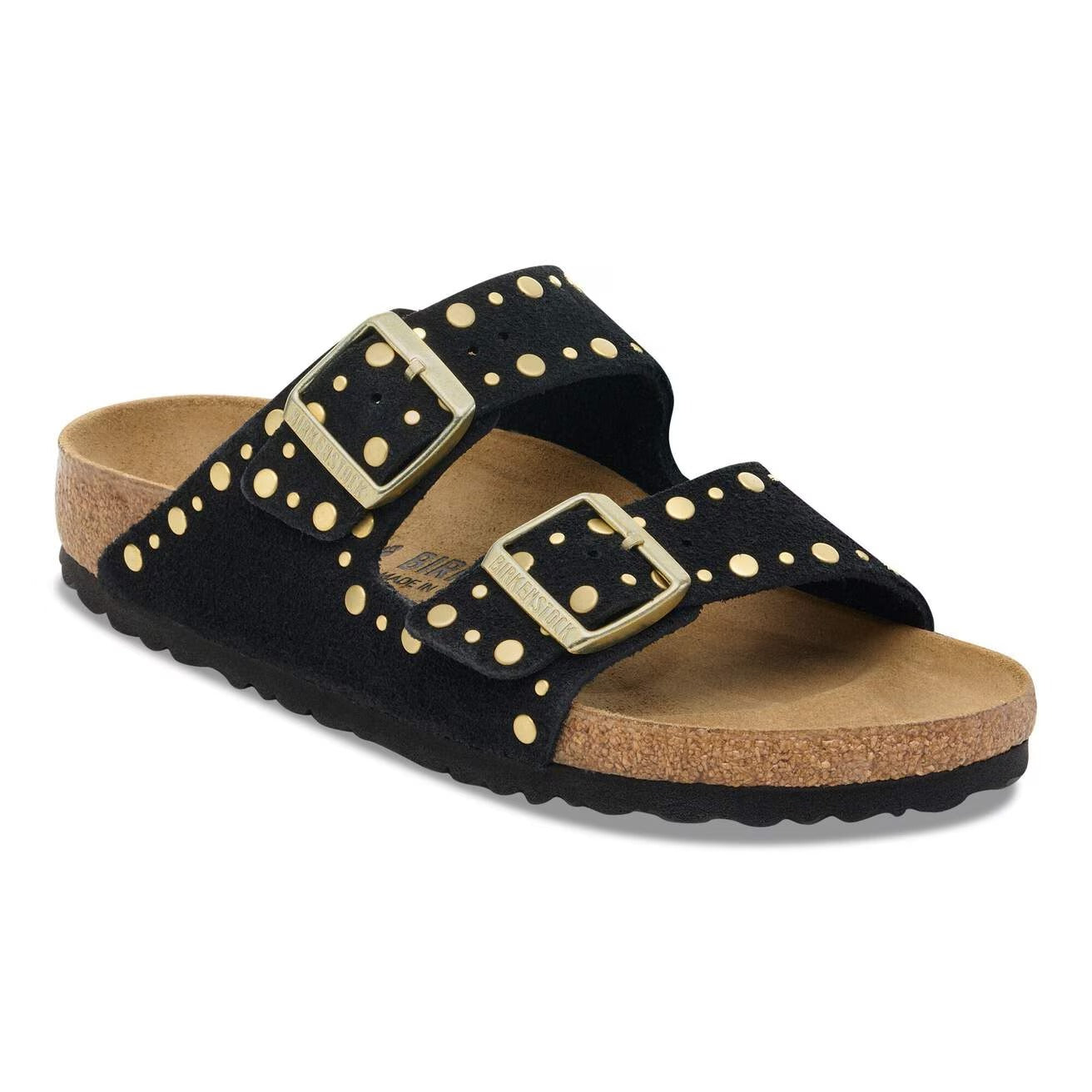 Birkenstock Arizona Rivet ciabatta donna nera suede