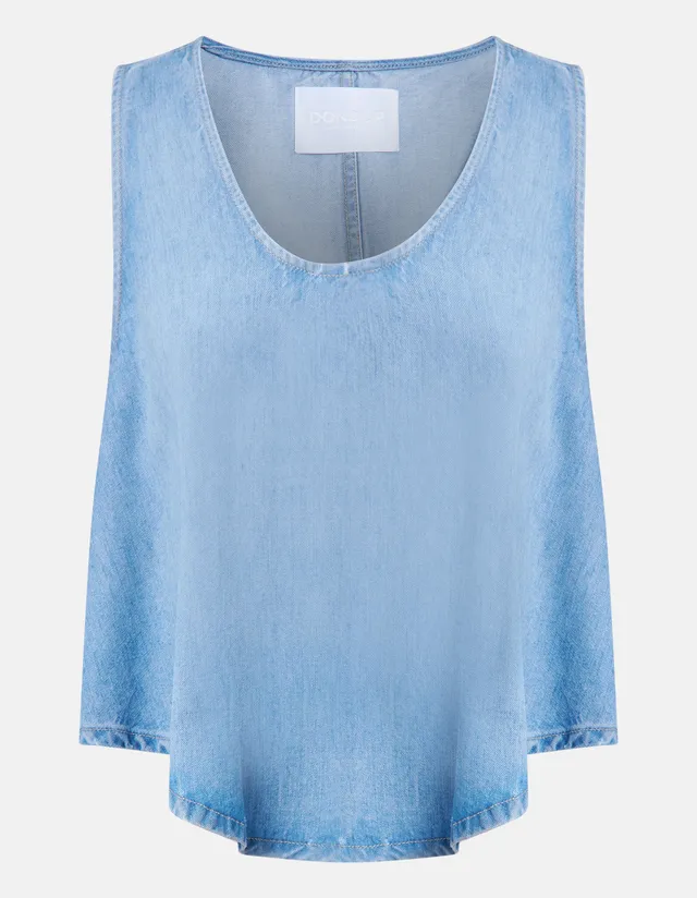Dondup DC454 DF0266D canotta donna denim blu taglia 42