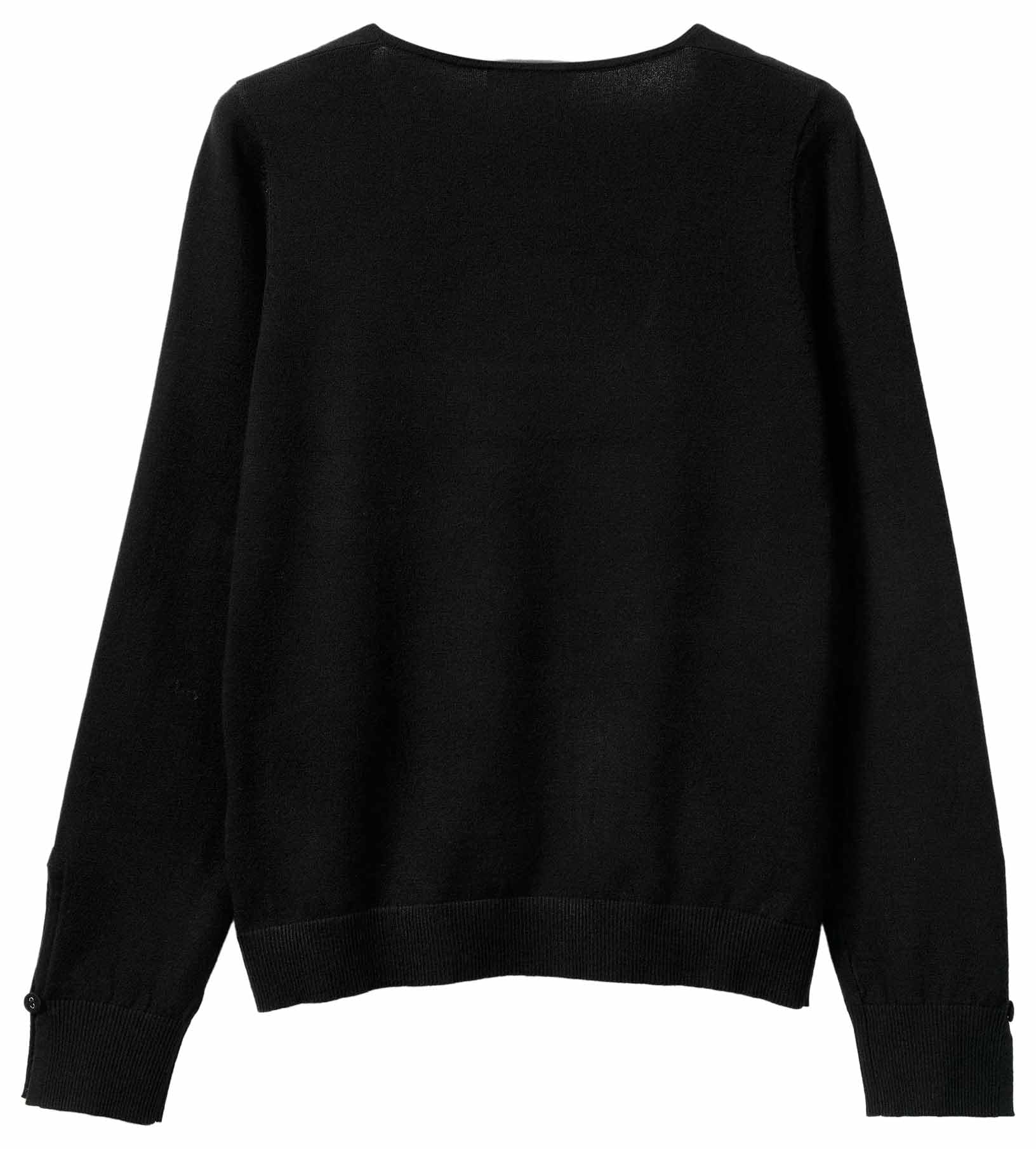 Benetton Maglieria 1w2ad10e5 Maglione Nero scollo quadrato