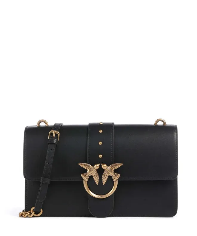 Pinko Love One Classic borsa nero antique gold pelle