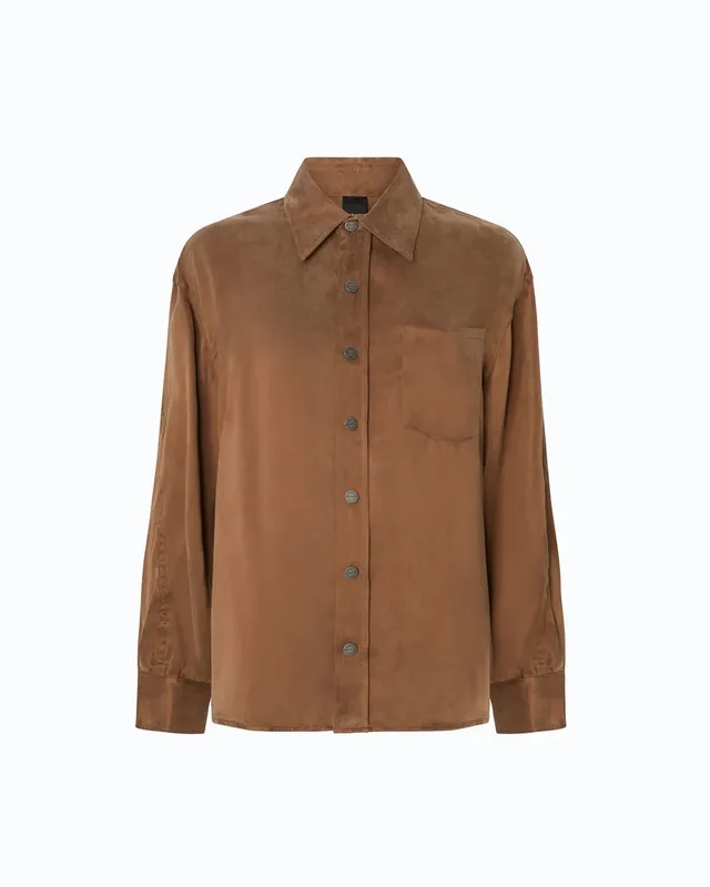 Pinko Careser 107169-A3F8 camicia donna marrone cupro