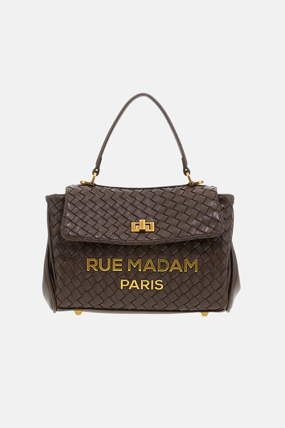 Rue Madam Les Jours 1609 borsa a spalla chocolate intrecciata