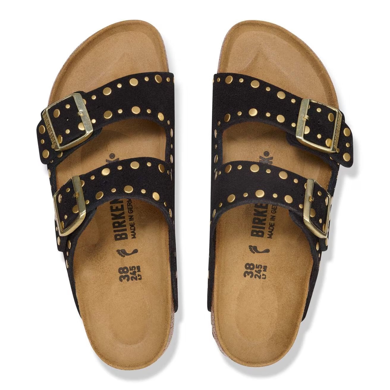Birkenstock Arizona Rivet ciabatta donna nera suede