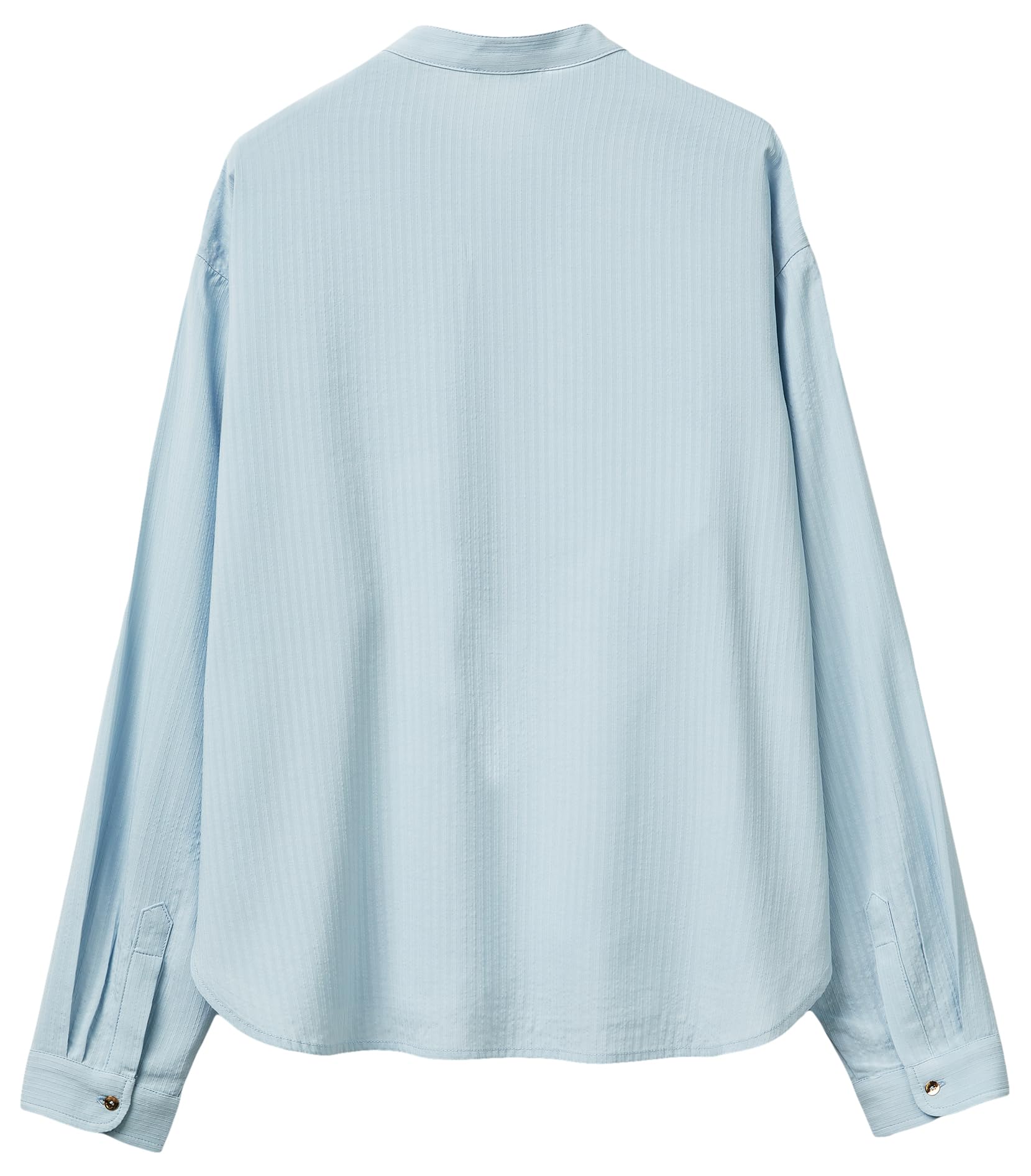 Benetton 5X0VDQ0DD Blusa Blu Rigata Coreana