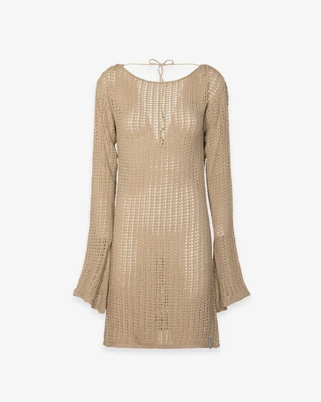 Hinnominate HMABW02671 Abito Corto Donna Beige Traforato