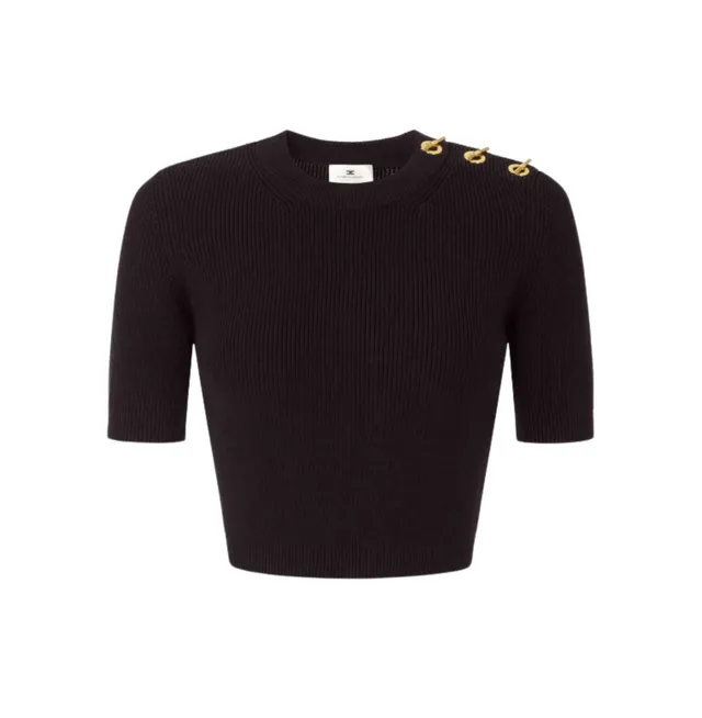 Elisabetta Franchi MK02S66E2 Maglia Cropped Nero