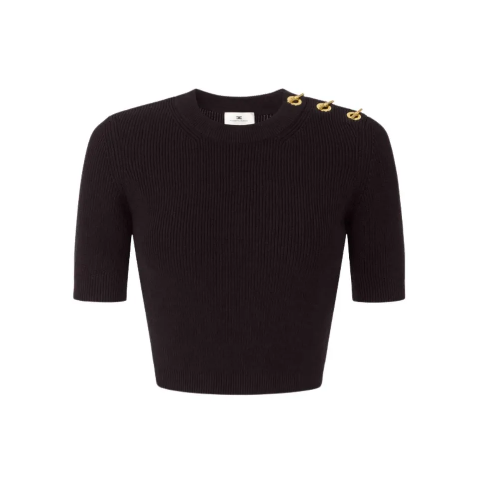 Elisabetta Franchi MK02S66E2 Maglia Cropped Nero