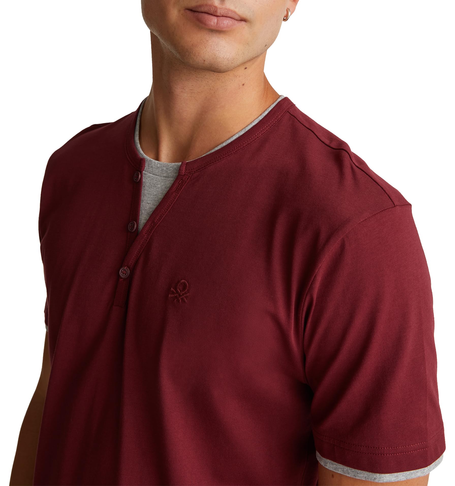 Benetton 30964M022 maglia pigiama uomo jersey serafino taglia M