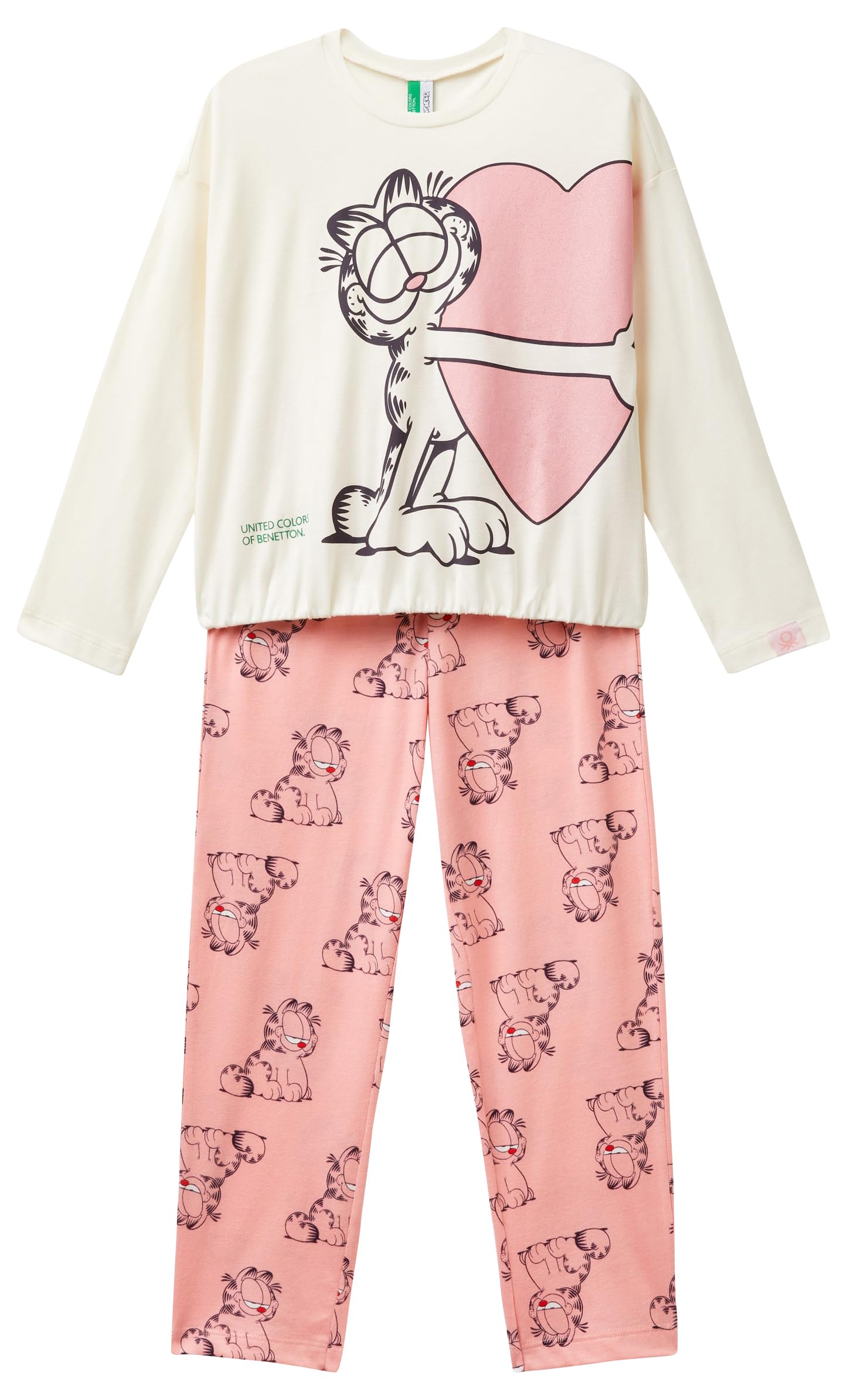 Benetton 3y5e0p06v pigiama bambina 90 Garfield