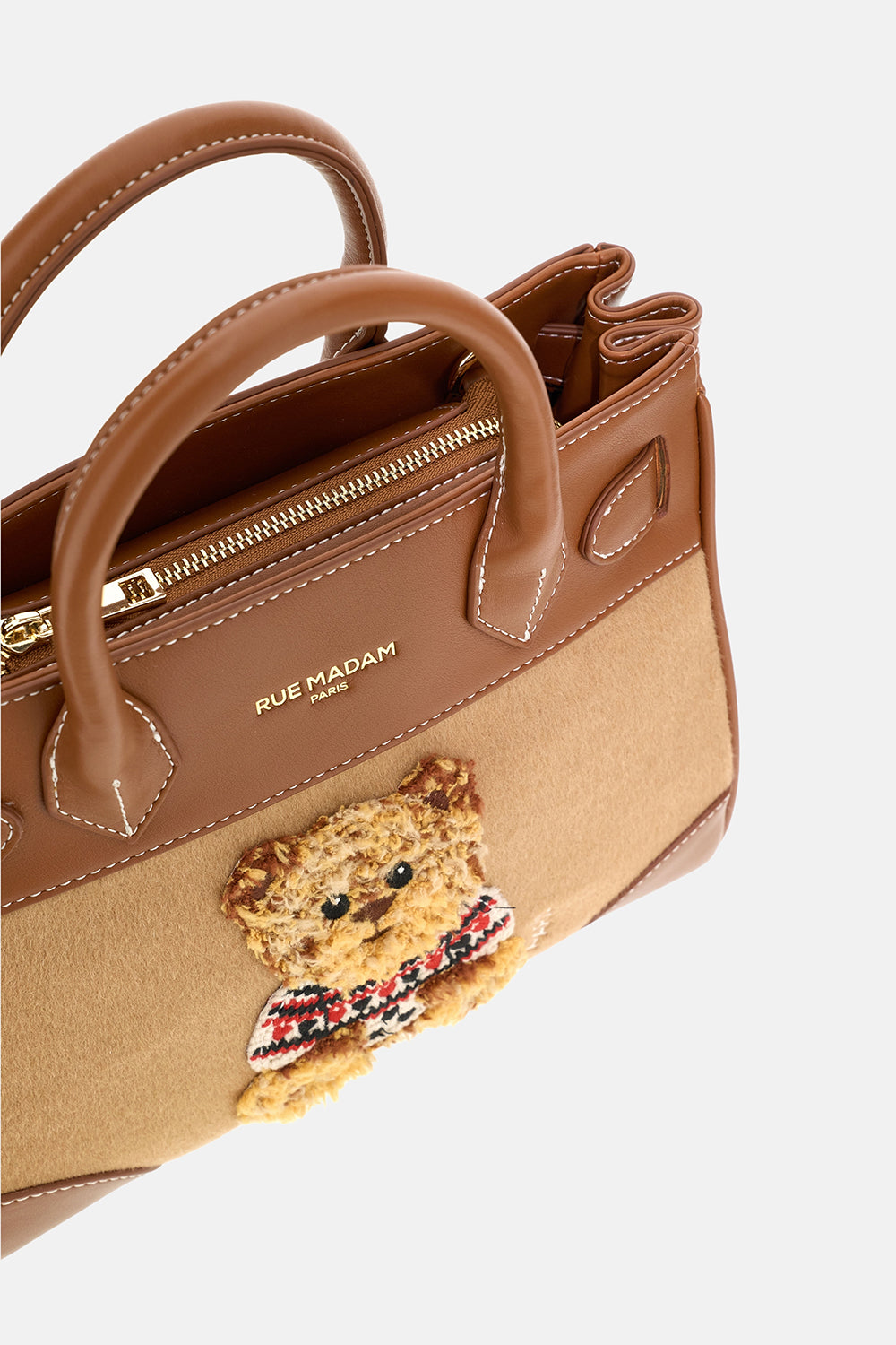 Rue Madam Marvin Love 1618 tote bag donna camel panno