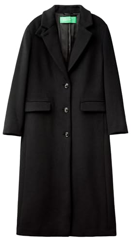 Benetton Cappotto 28hfdn069 Donna Lungo Lana