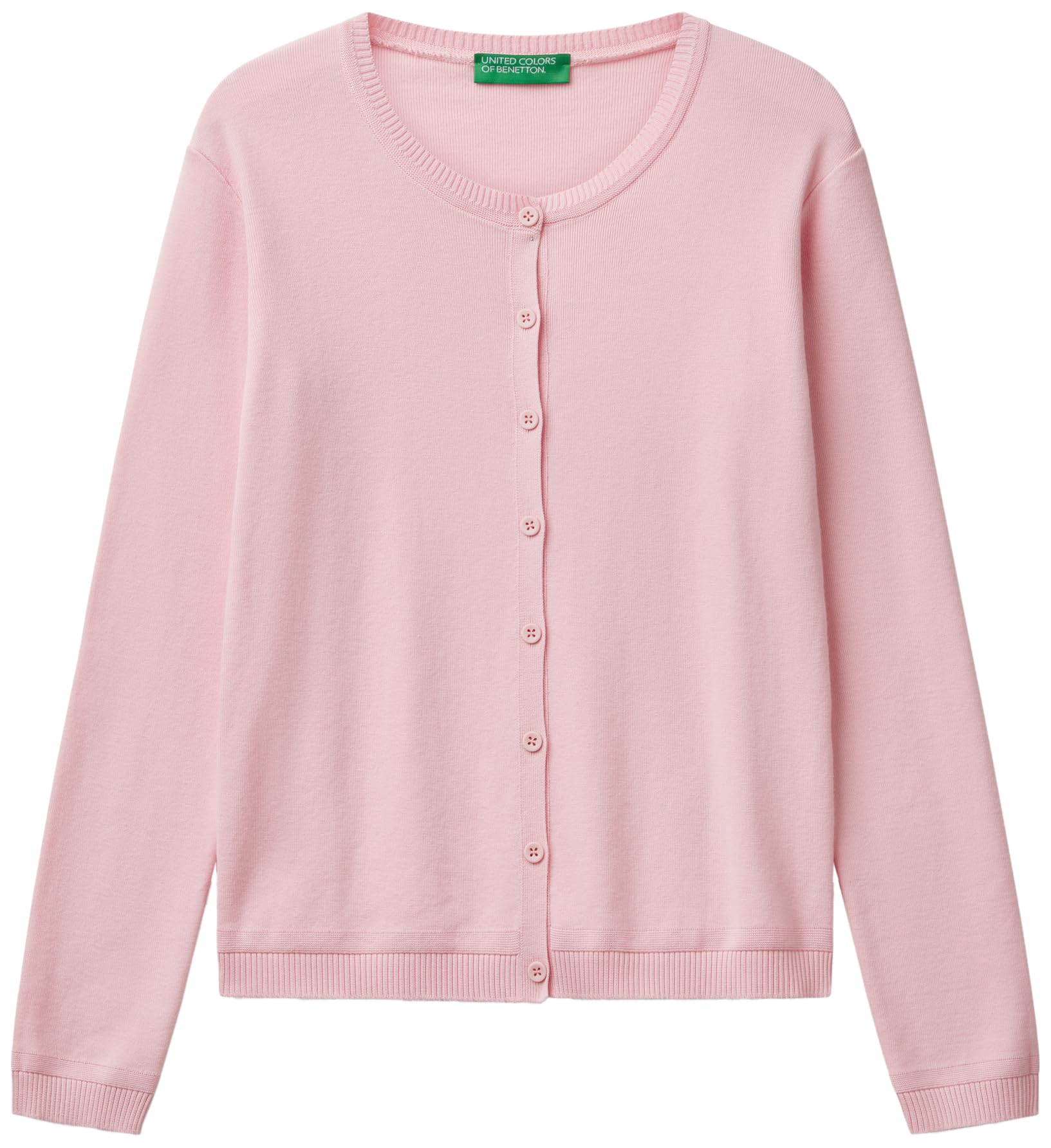 Benetton Maglia Coreana 1091d5558 Cardigan Donna Rosa 0g0