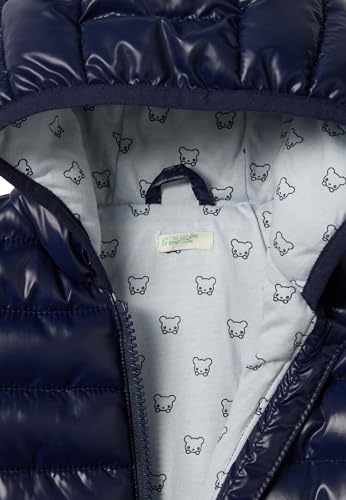 Benetton Giacca bimbi blu notte 56 con cappuccio orecchie