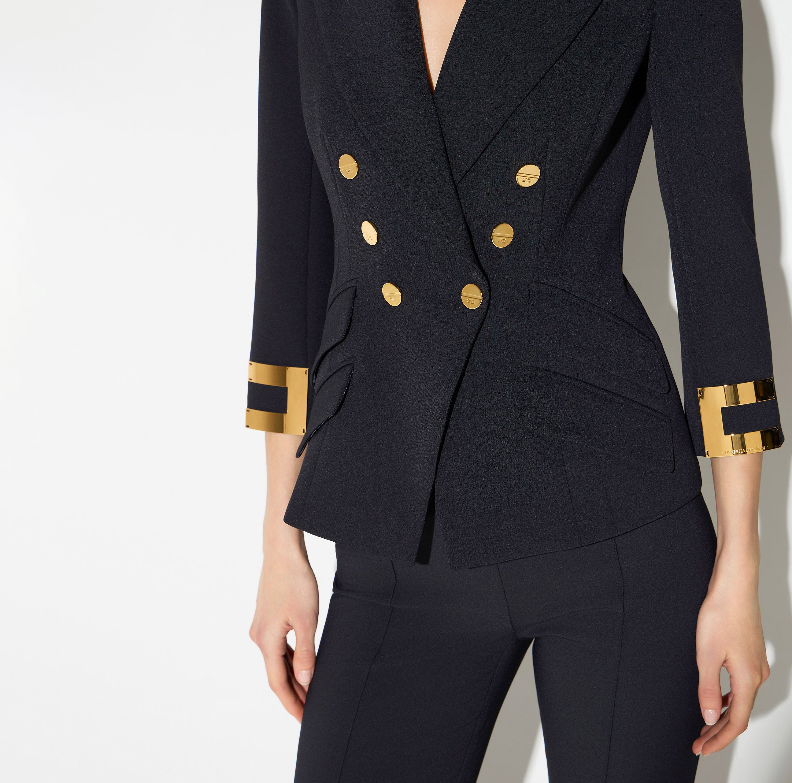 Elisabetta Franchi GI26866E2 giacca doppio crêpe nero