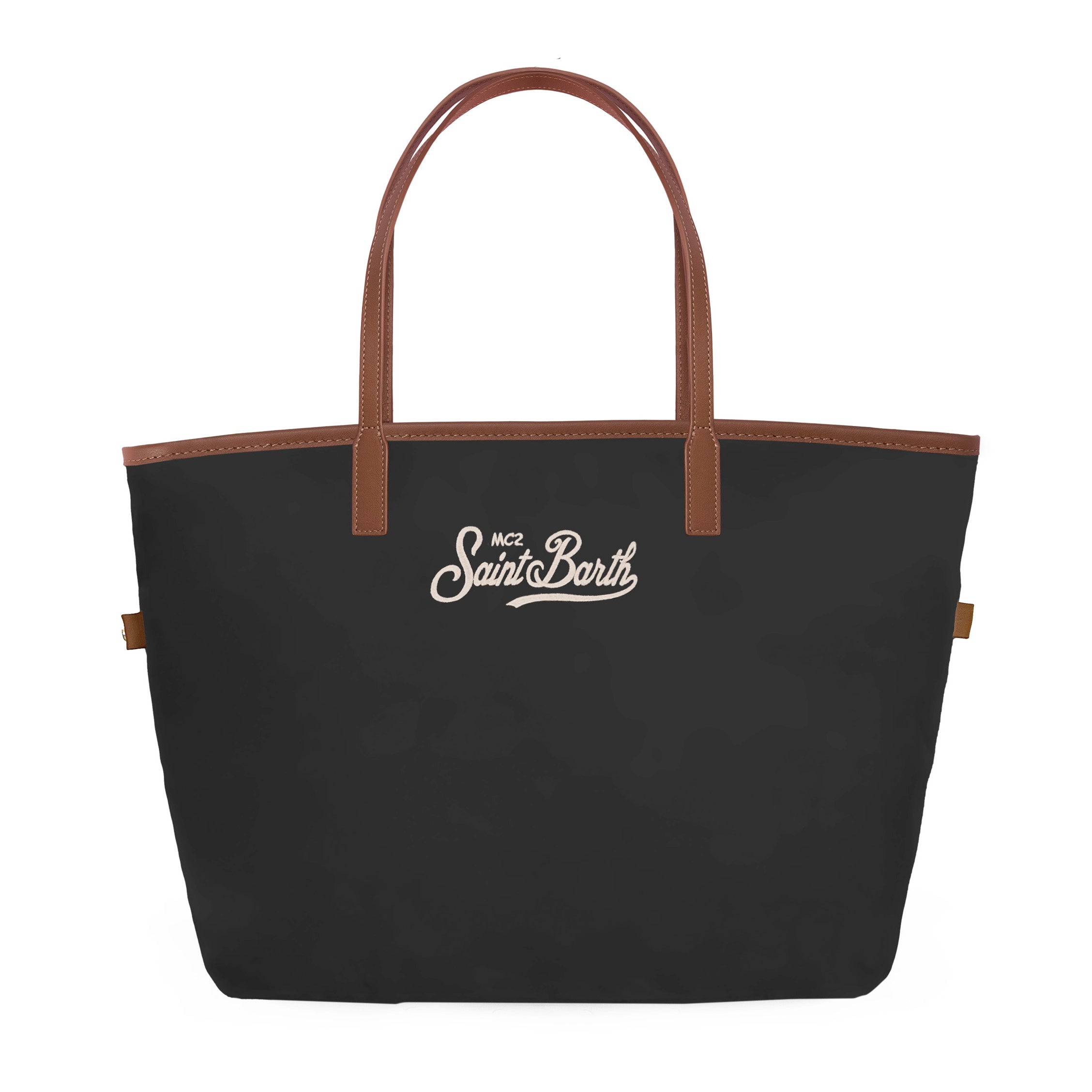 MC2 Saint Barth City Bag Mid 00680M Borsa Nylon Nero Marrone