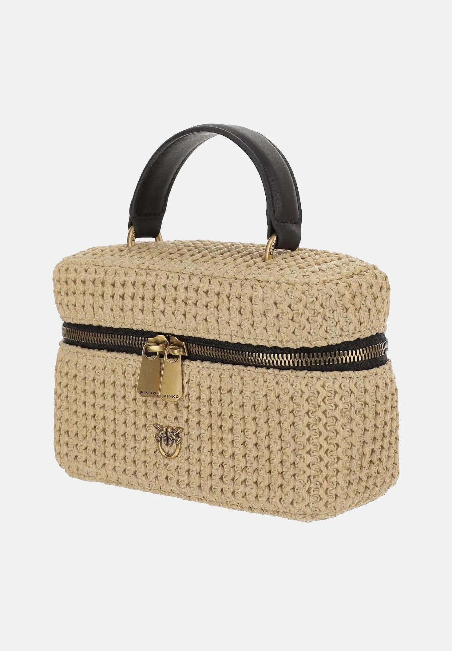 Pinko Vanity 106382 A391 beauty case beige raffia mini