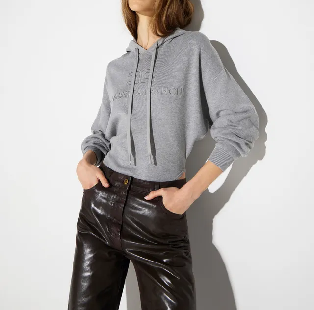 Elisabetta Franchi BK87S66E2 Body Maglia Grigio Melange Donna