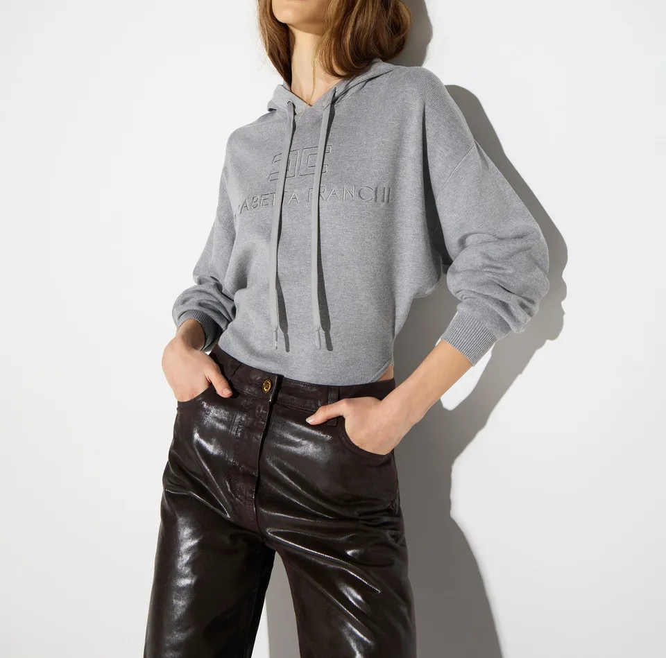 Elisabetta Franchi BK87S66E2 Body Maglia Grigio Melange Donna