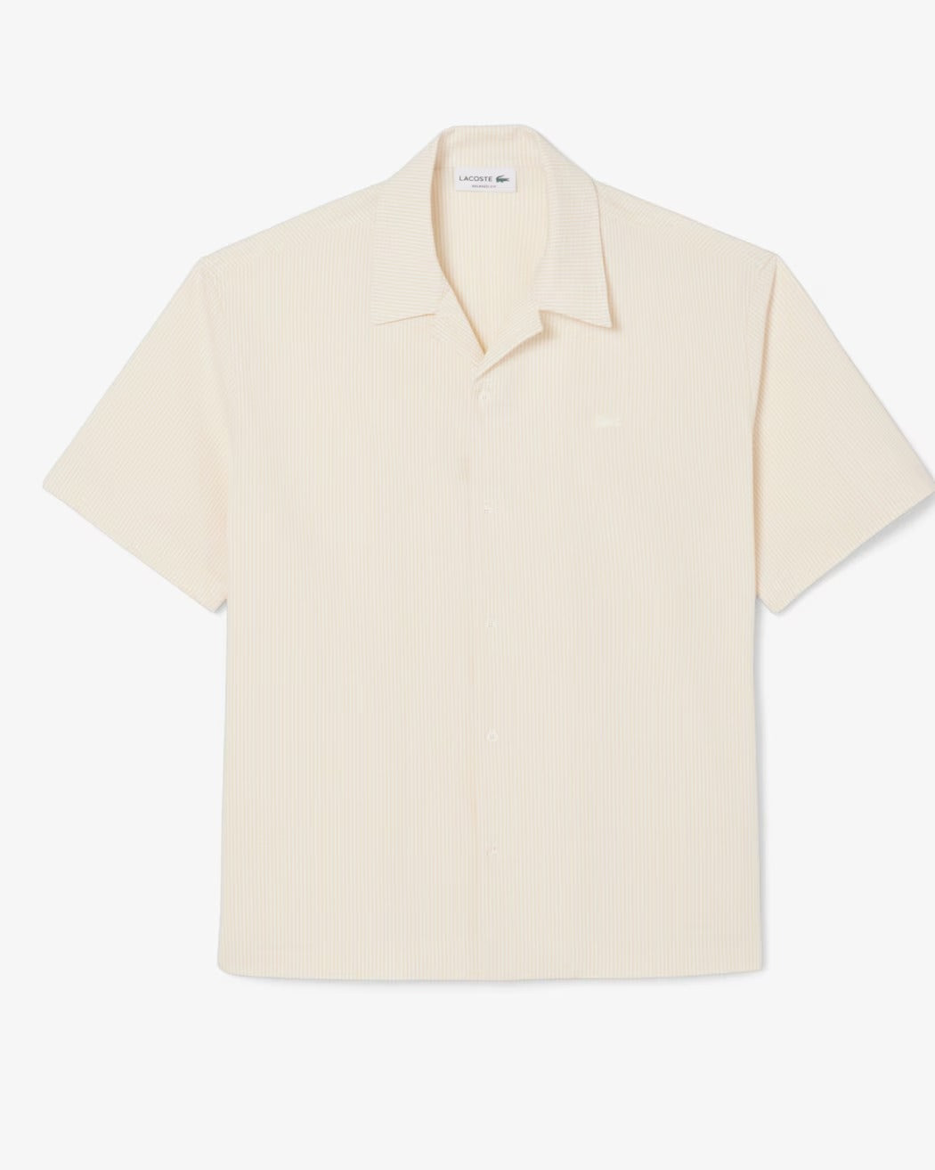 Lacoste CH2355 Camicia Uomo Blanc Beige Seersucker