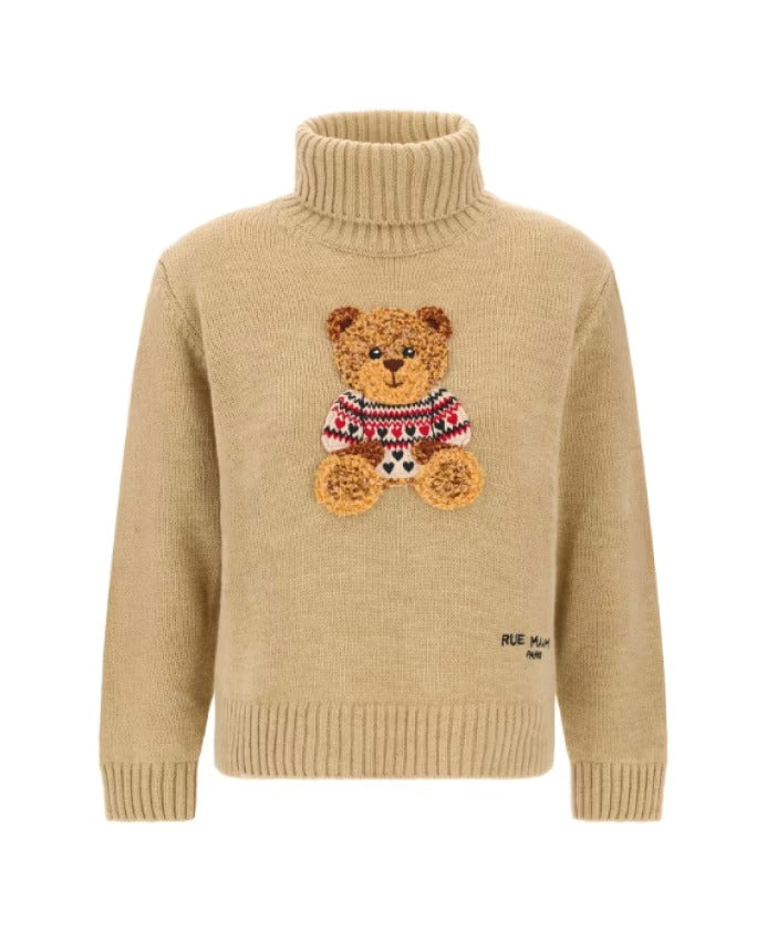 Rue Madam 1613 maglione beige dolcevita lana