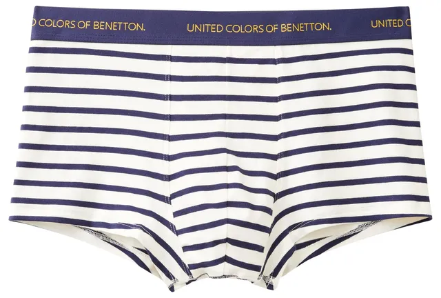 Benetton Boxer Corti Uomo L Righe Cotone Organico