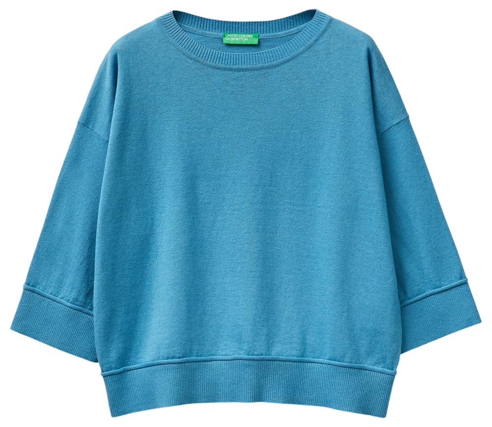 Benetton Maglieria Maglione Donna girocollo boxy costa