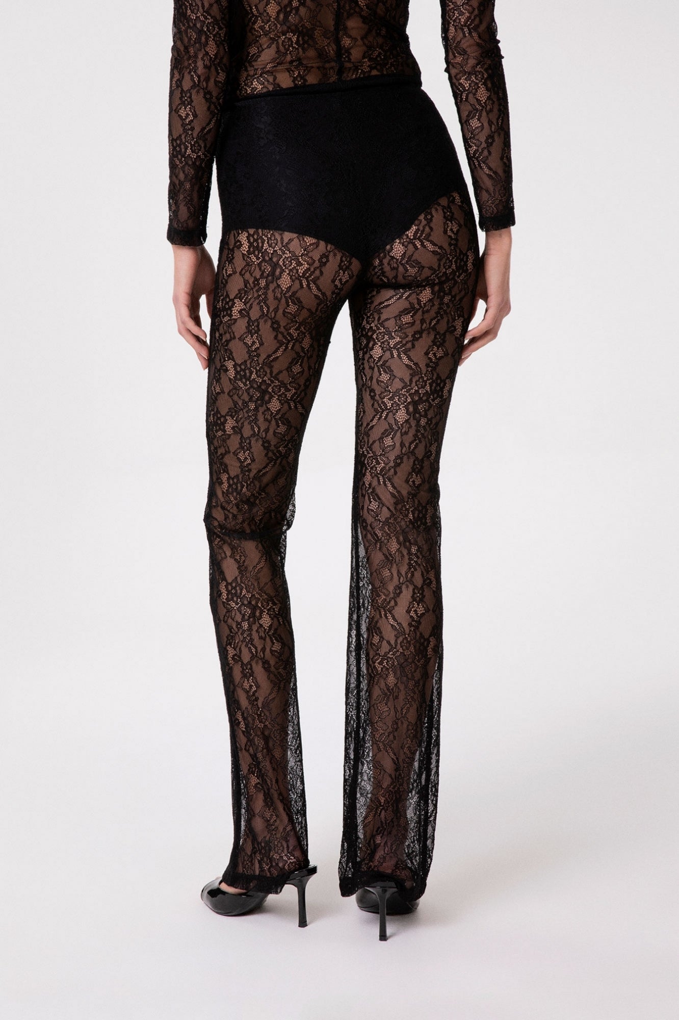 Gaelle Paris GAABW09969 Leggings Donna Nero Pizzo