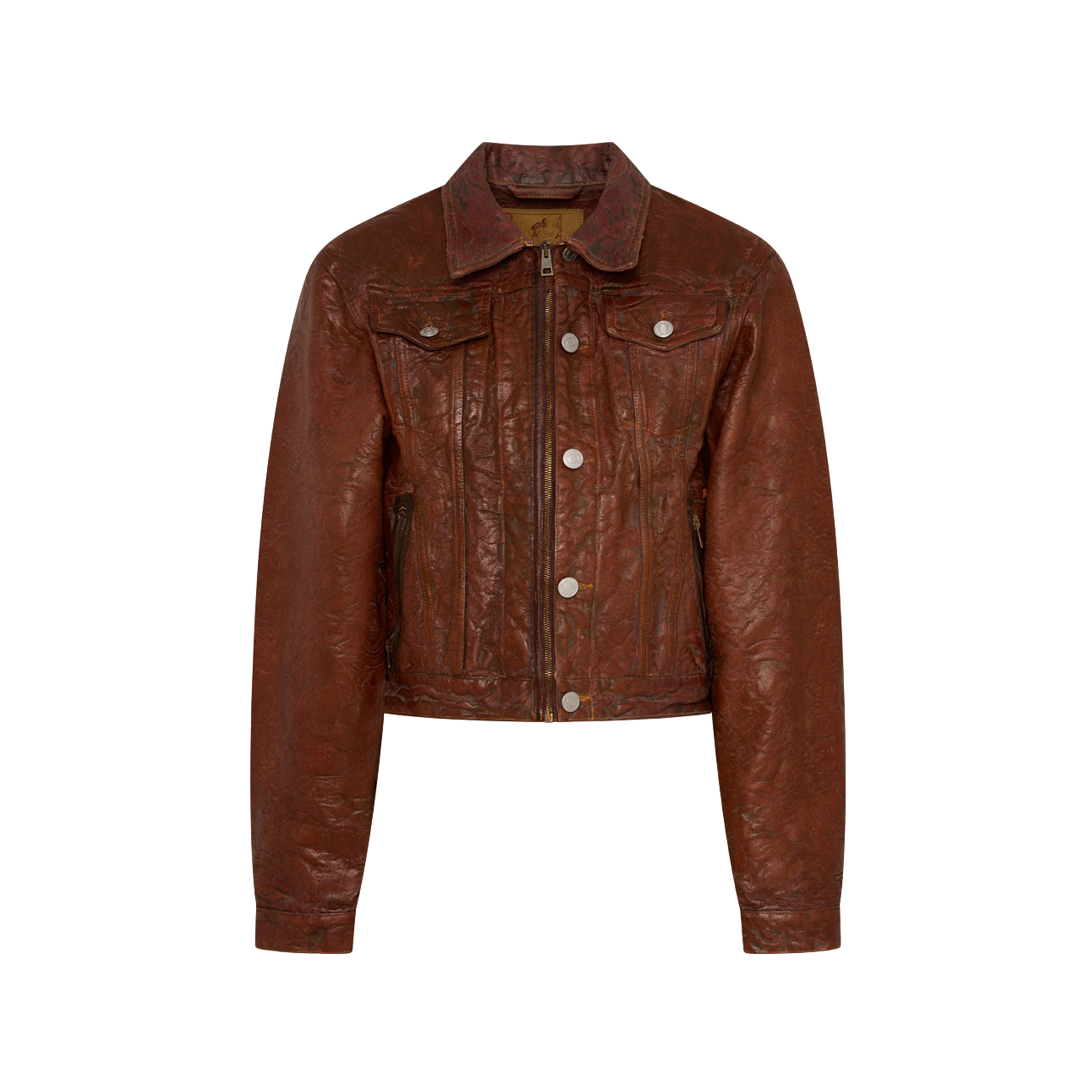 Martine Rose Zip Denim Jacket giacca marrone regular