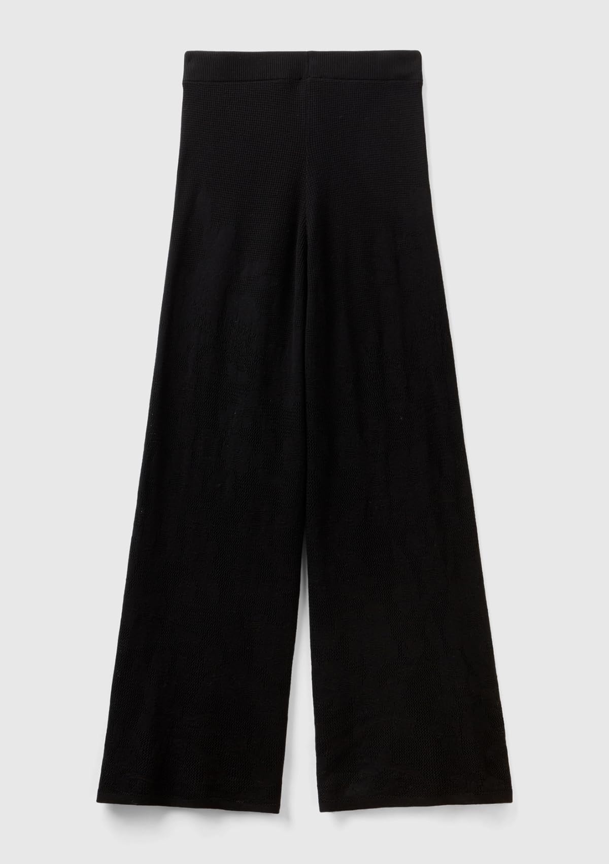 Benetton 103cdf00q pantaloni donna nero pointelle pizzo
