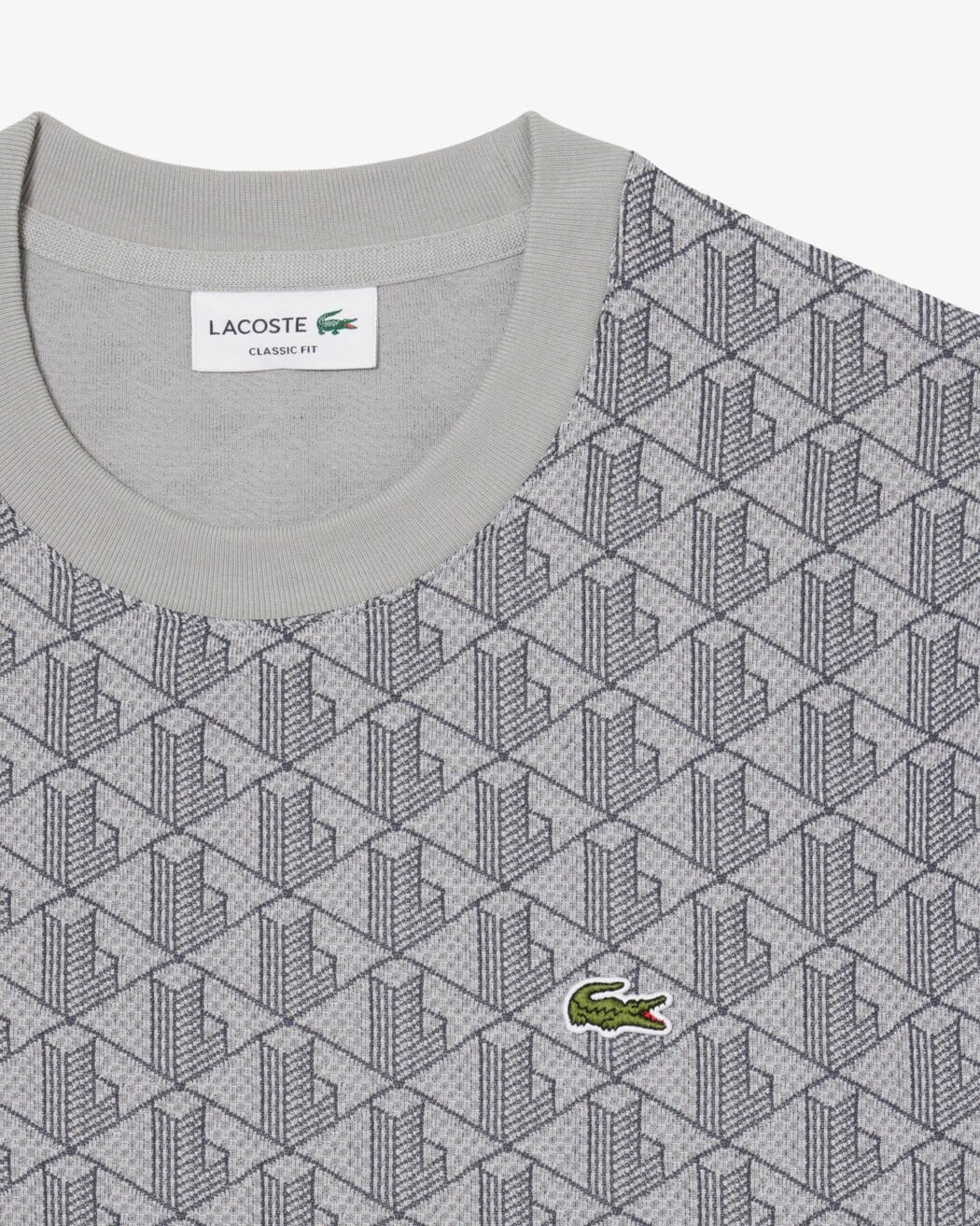 Lacoste TH1197 T-shirt Jacquard Grigia Taglia 3