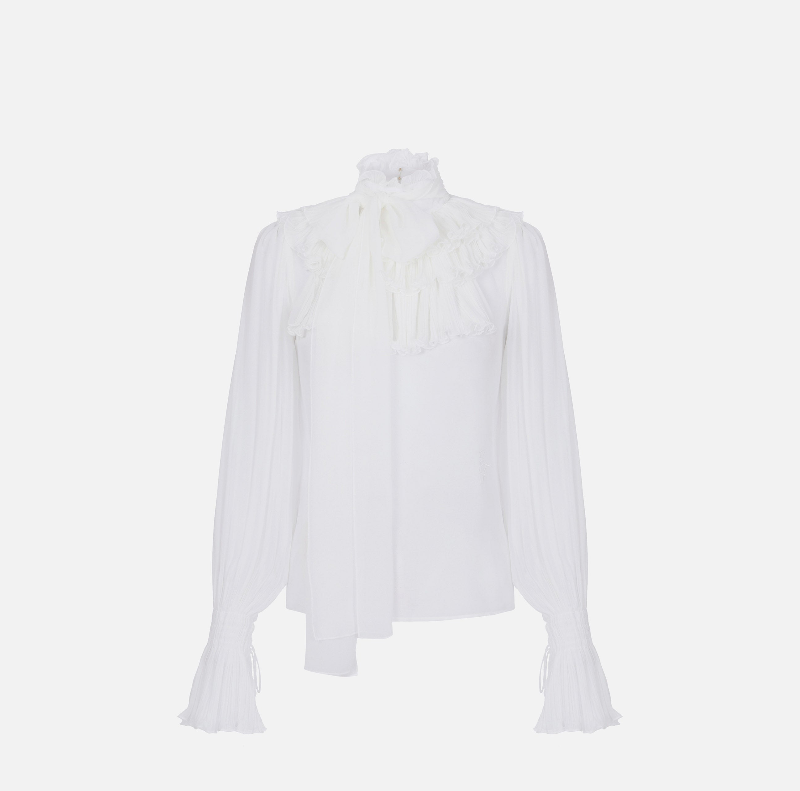 Elisabetta Franchi CA17267E2 Blusa Georgette Avorio 42