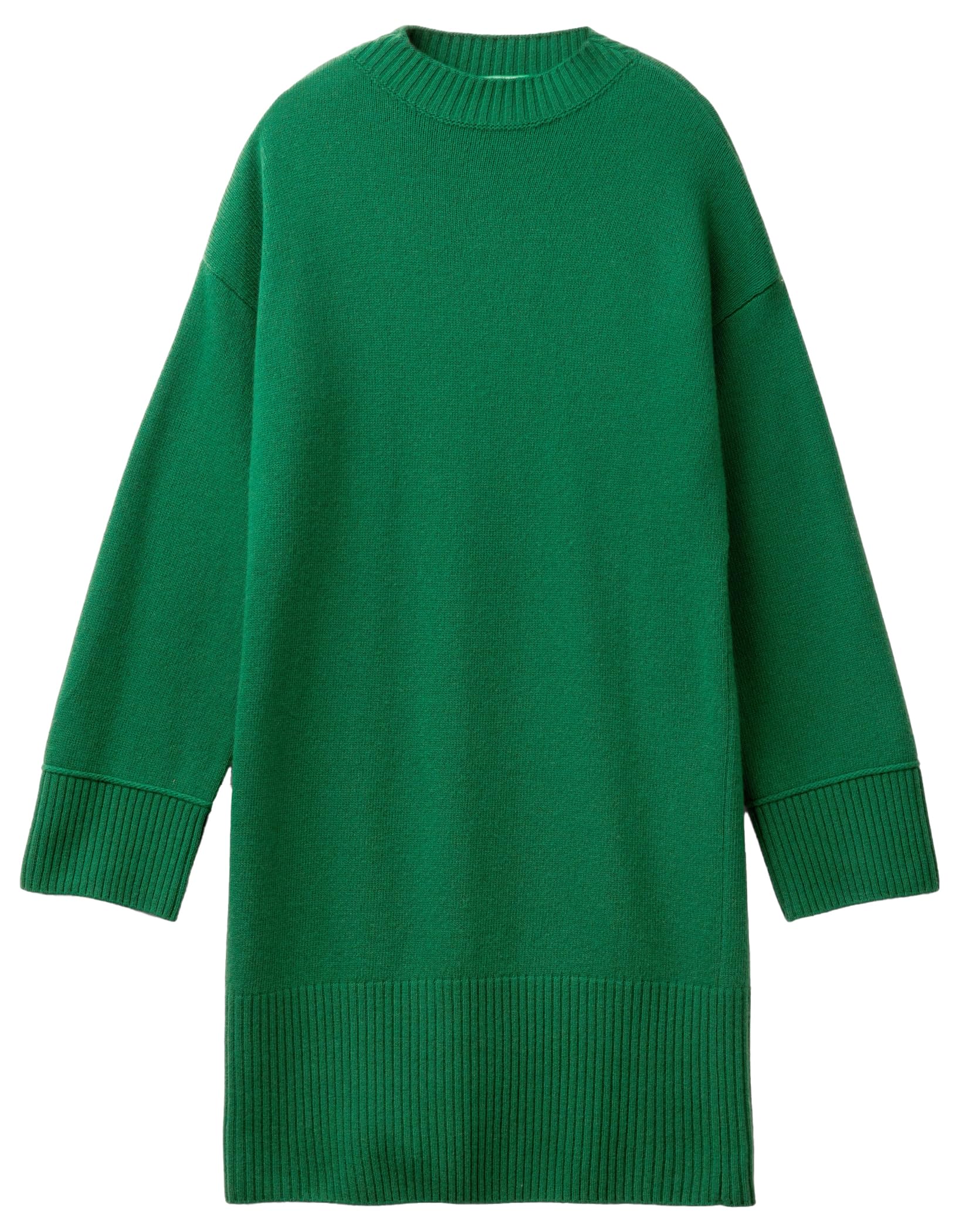 Benetton vestito donna lupetto maglia sopra ginocchio