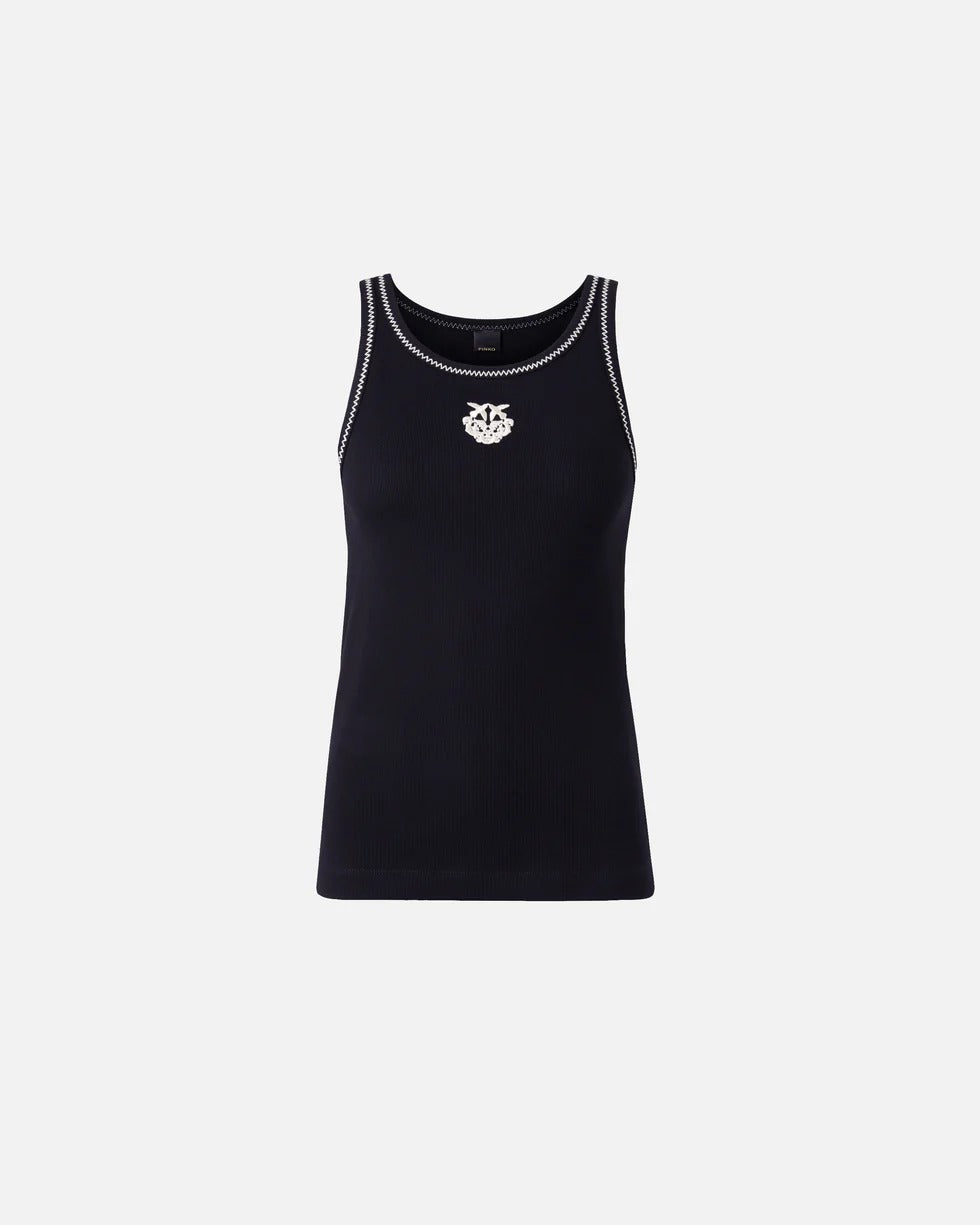 Pinko 106816 A3AL Canotta Donna Nero Bianco XS