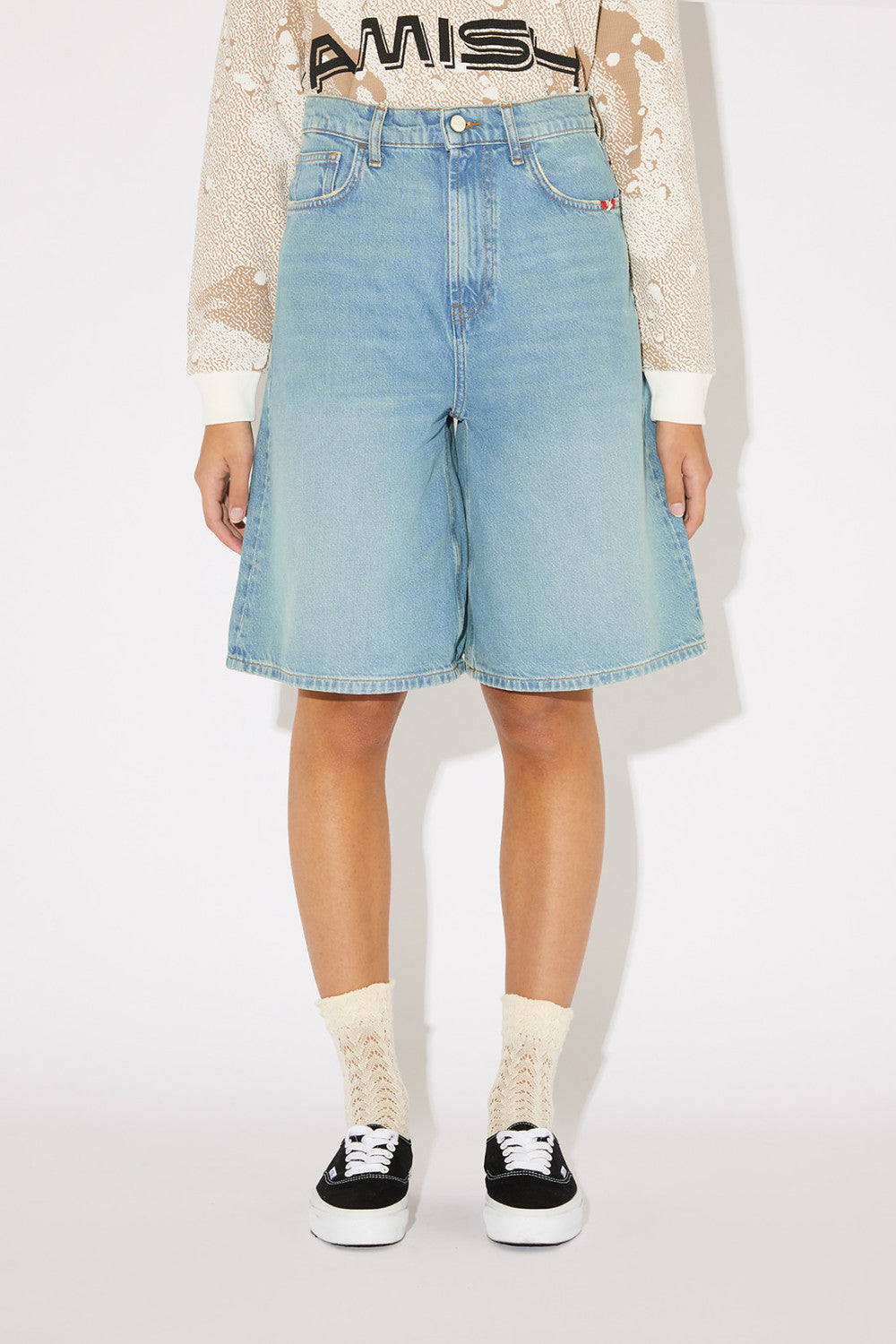 Amish Crew Sand Stone AMD171D7453197 Bermuda Donna Blu
