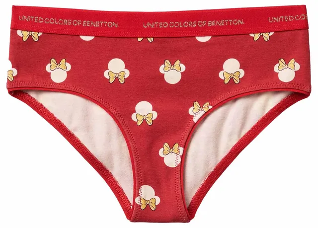 Benetton Slip Bambina Disney Cotone 1 Anno Fianco Alto