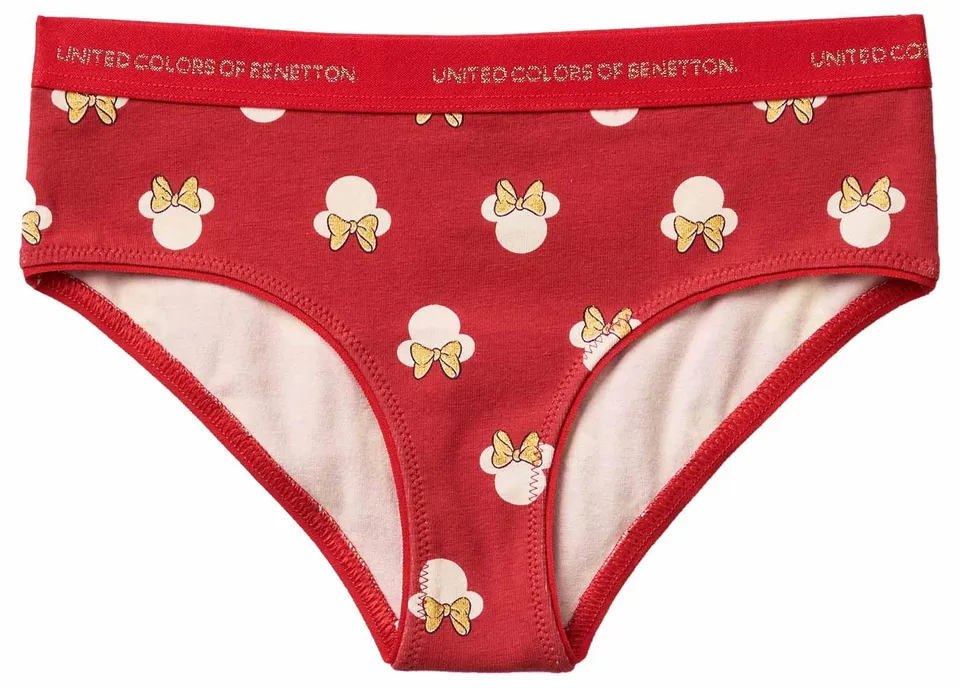 Benetton Slip Bambina Disney Cotone 1 Anno Fianco Alto