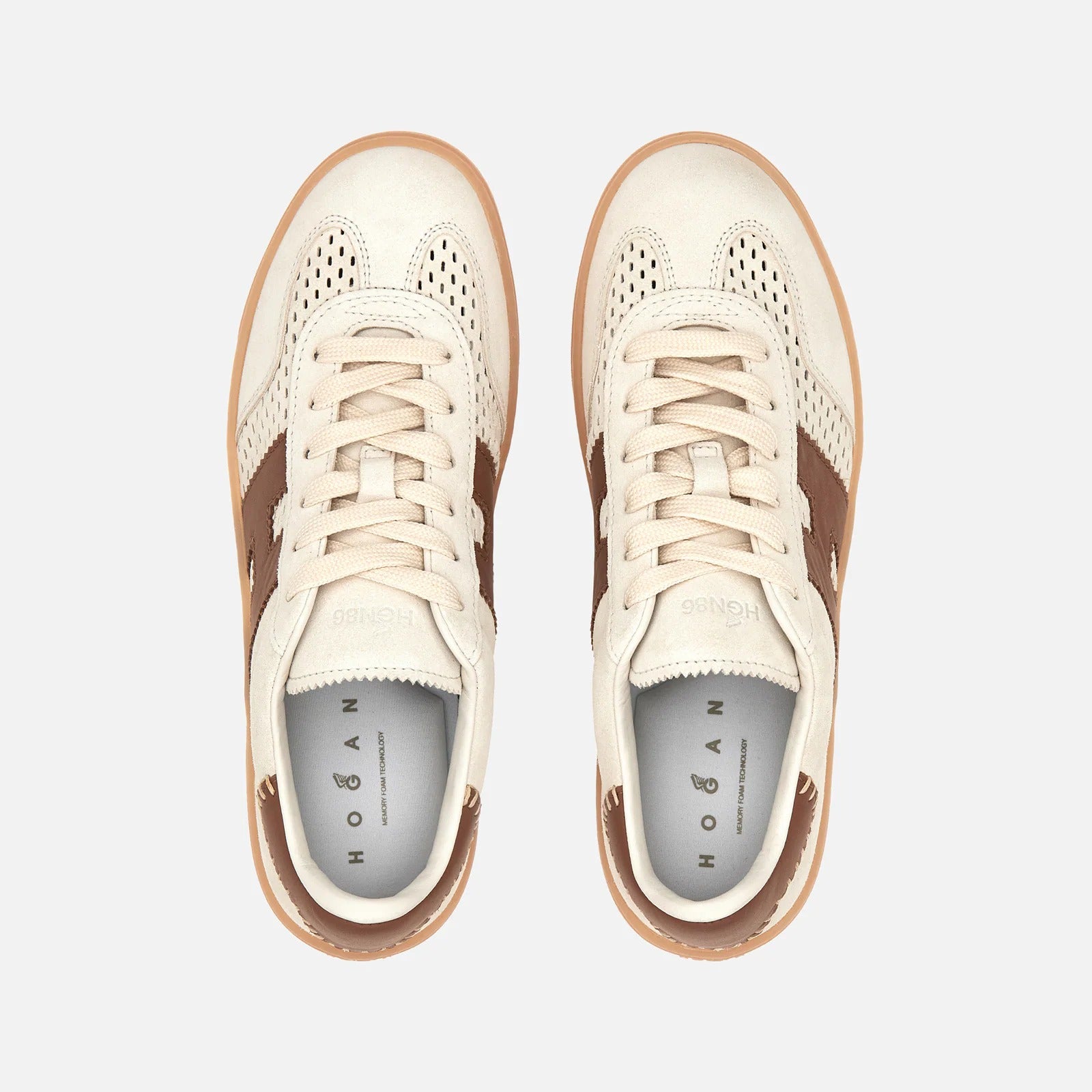 Hogan Cool HXW6470 Sneakers Beige Marrone camoscio