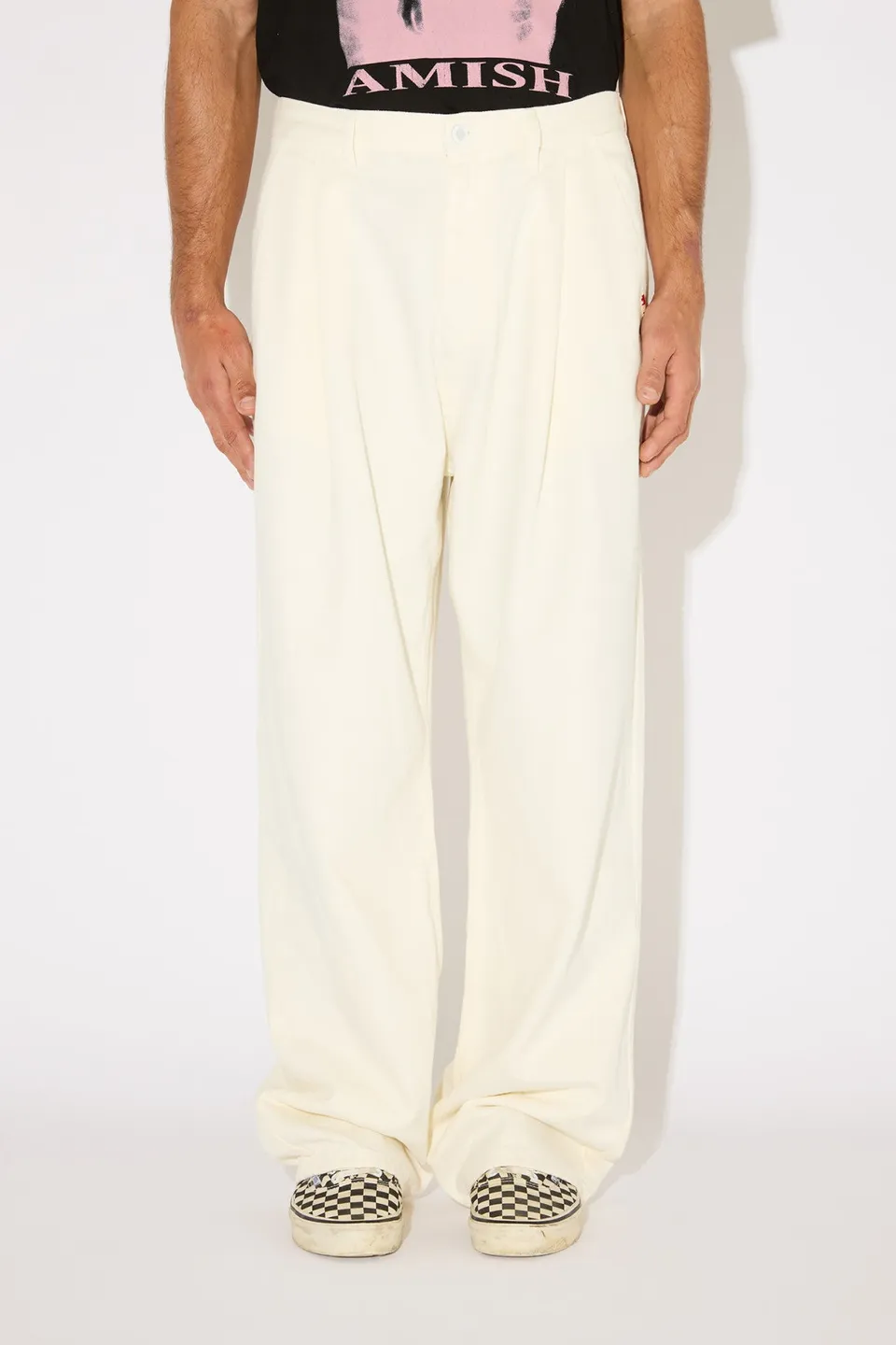 Amish AMX203P4650992 pantaloni bianco loose fit